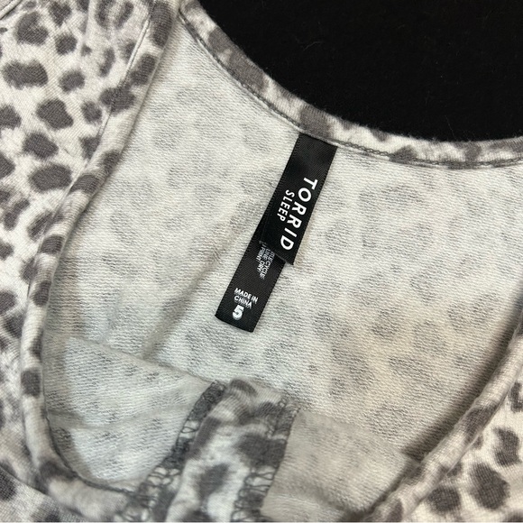 Torrid Sleep Micro Modal Terry Leopard Grey Jumpsuit - 5X - Picture 5 of 10